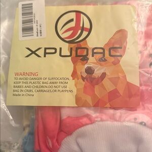 XPUDAC Pink and White Dog Print Clothing